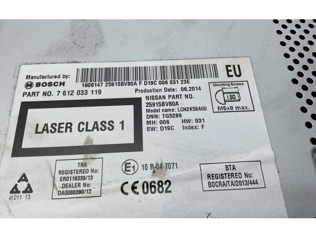 Turbodmychadlo Радио/ проигрыватель CD/DVD / навигация 25915BV80A   Nissan Juke I F15   