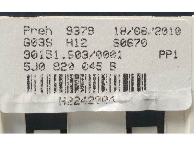 Steuergerät Klimaanlage 5J0820045B   Skoda Fabia Mk2 (5J)