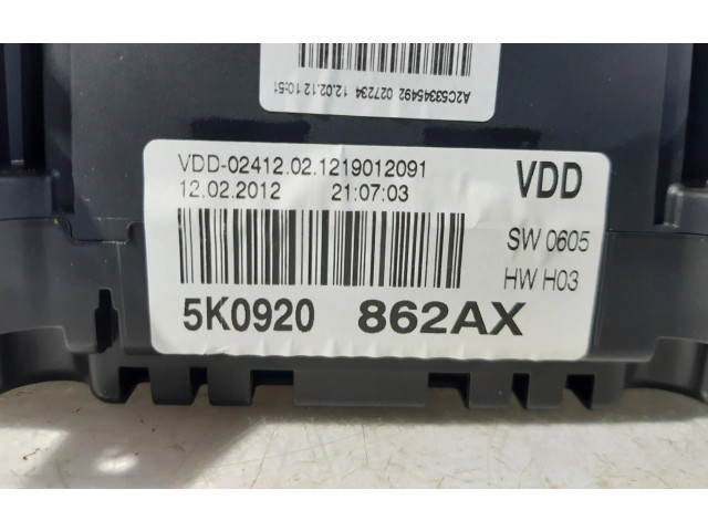 Панель приборов 5K0920862AX Volkswagen Golf VI
