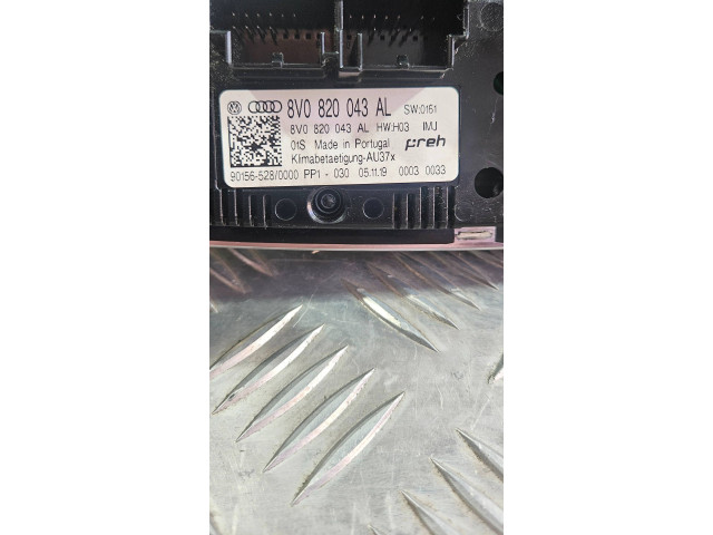 Блок управления климат-контролем 8V0820043AL, 901565280000 Audi A3 S3 8V