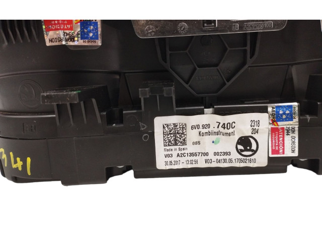 Панель приборов 6V0920740C, A2C13557700 Skoda Fabia Mk3 (NJ)