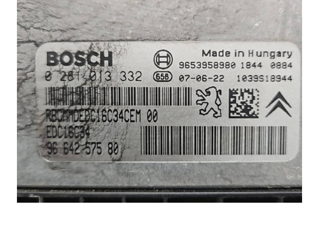 Řídící jednotka 0281013332, 9664257580 Peugeot 307 2007