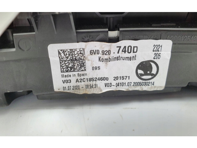 Панель приборов 6V0920740D Skoda Fabia Mk3 (NJ)