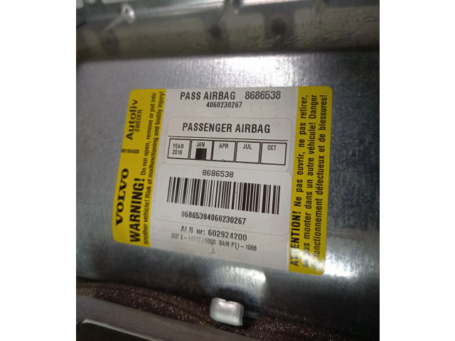 Подушка безопасности пассажира 8686538, 4060230267 Volvo S60
