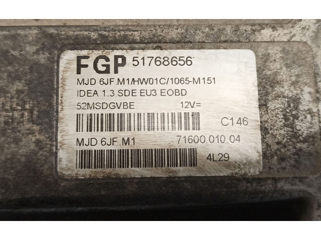 Блок управления двигателя 51768656, 7160001004 Fiat Idea