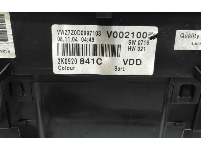 Панель приборов    Volkswagen Caddy       