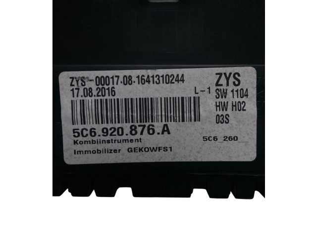 Панель приборов 5C6920876A, 1641310244 Volkswagen Jetta VI