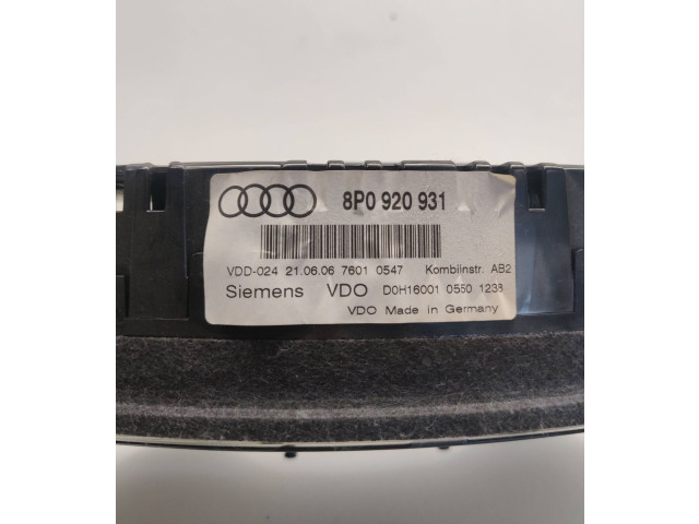 Панель приборов 8P0920931, D0H16001 Audi A3 S3 8P