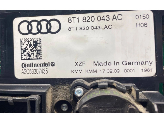 Блок управления климат-контролем 8T1820043AC, A2C53307435 Audi A5 8T 8F