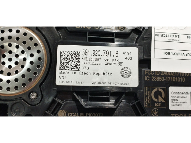 Панель приборов 5G1920791B Volkswagen Golf VII
