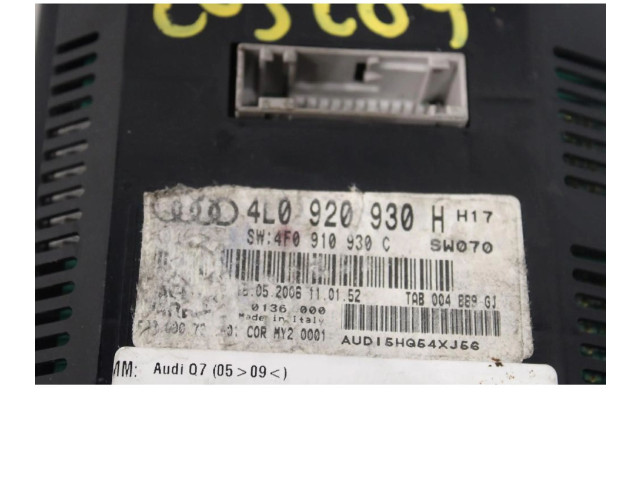 Přístrojová deska  Audi Q7 4L 2006 4L0920930H  