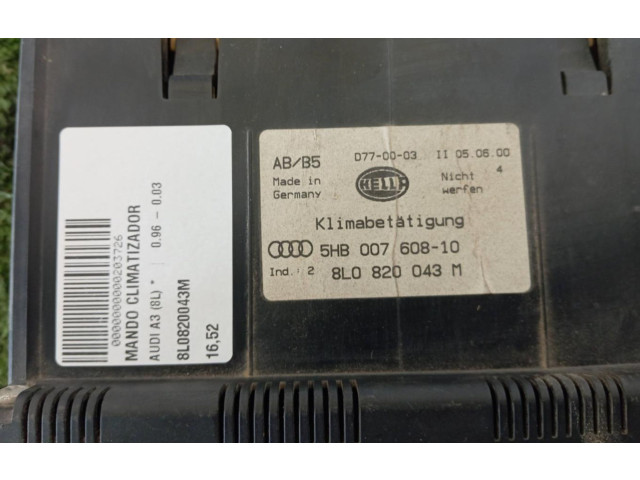 Блок управления климат-контролем 8L0820043M Audi A3 S3 8L
