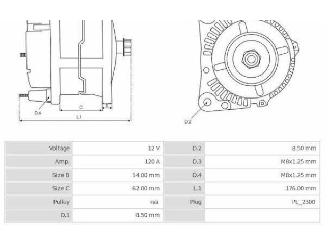 Генератор CA1541, 3EFFE Audi A3 S3 8L