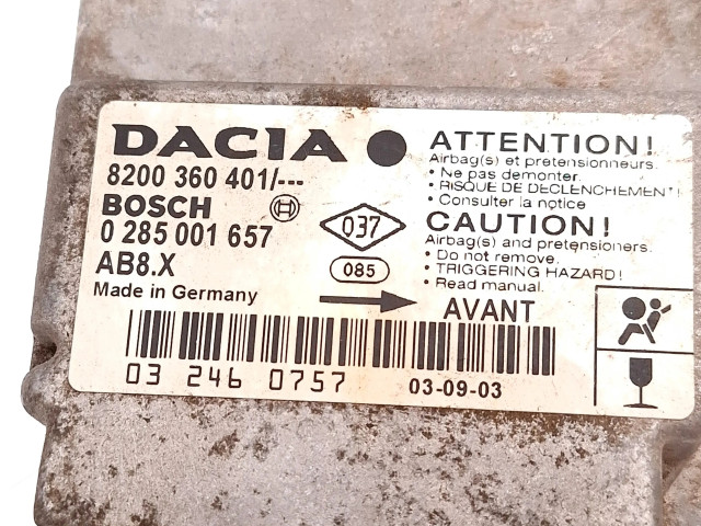 Блок подушек безопасности 8200360401, 0285001657   Dacia Solenza