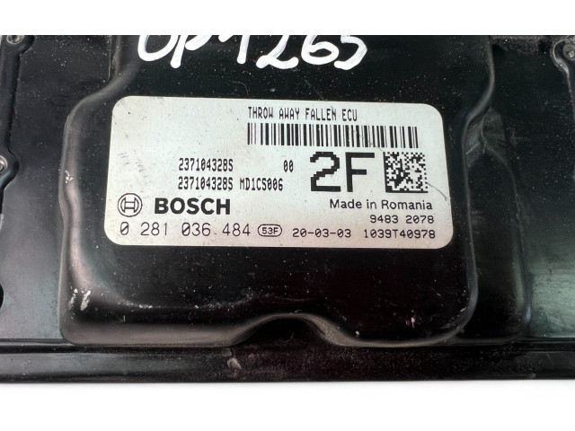 Блок управления двигателем Блок управления 237104328S, 0281036484 Dacia Dokker