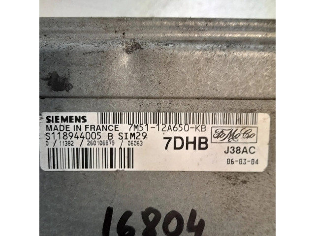 Řídící jednotka 7M5112A650KB, S118944005B Ford Focus 2007