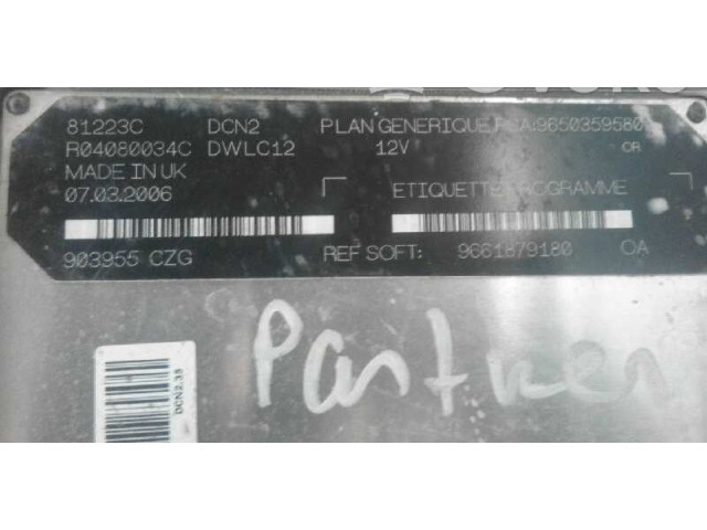 Řídící jednotka 9661879180, 9650360480   Citroen Berlingo 2002