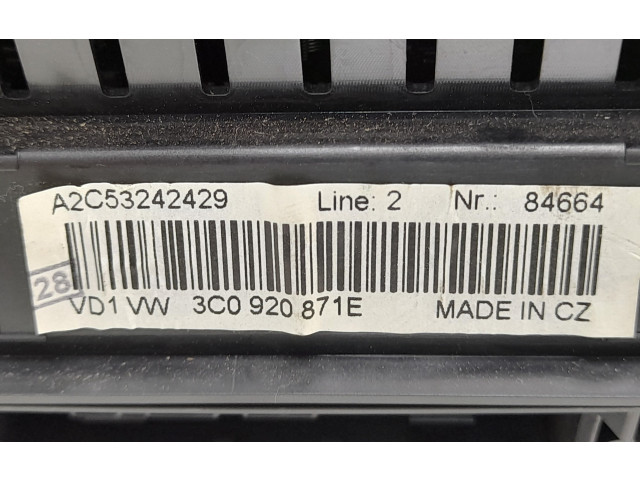 Přístrojová deska  Volkswagen PASSAT B6 2006 3C0920871E  