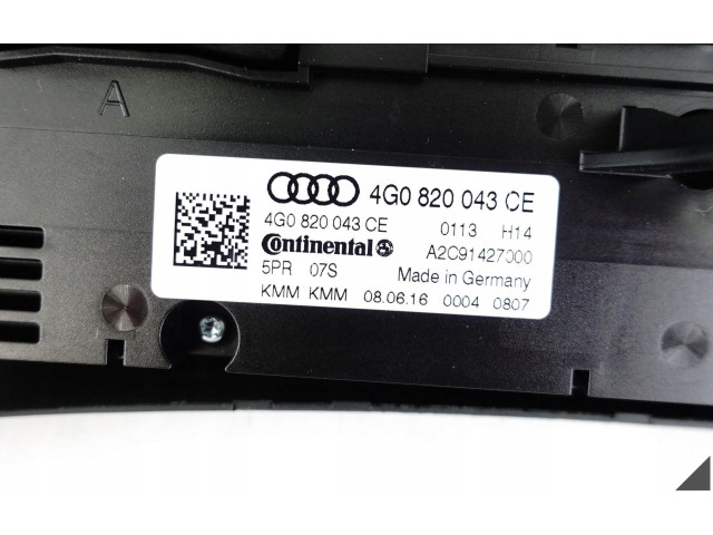 Блок управления климат-контролем 4G0820043CE, 140KW Audi A6 S6 C7 4G