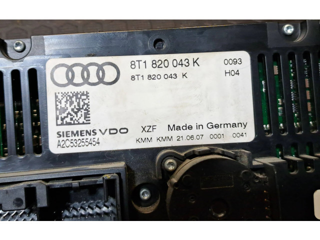 Блок управления климат-контролем 8T1820043K, 8T1820043 Audi A5 8T 8F