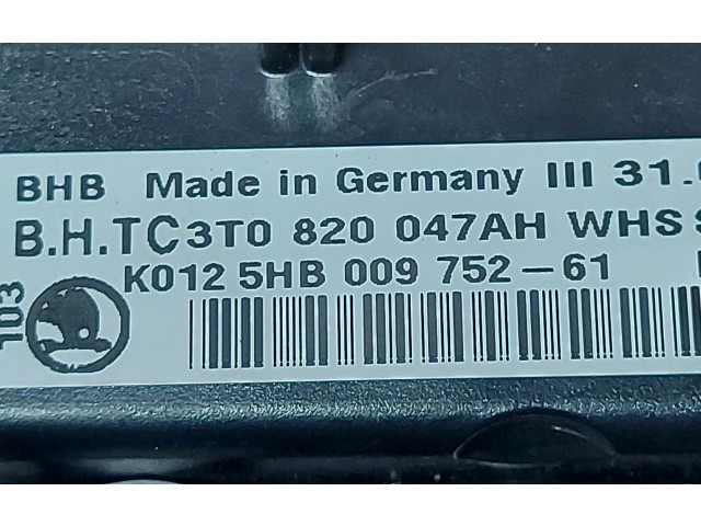 Блок управления климат-контролем 3T0820047AH   Skoda Yeti (5L)