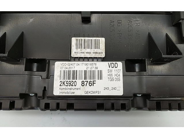 Přístrojová deska  Volkswagen Caddy 2017 2K5920876F  