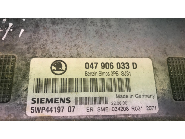 Блок управления двигателем Блок управления 047906033D, 5WP4419707 Skoda Fabia Mk1 (6Y)