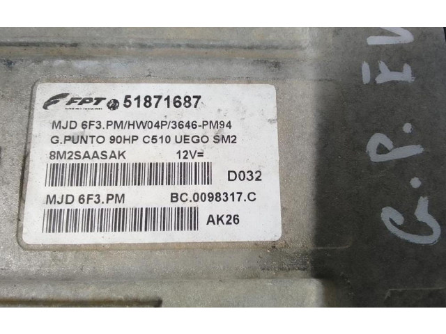 Řídící jednotka 51871687, 8M2SAASAK Fiat Punto Evo 2010