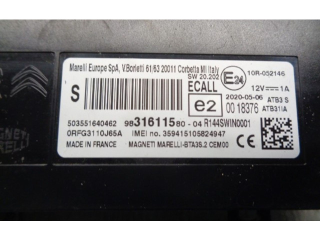 Блок управления 9831611580   Peugeot 2008 II