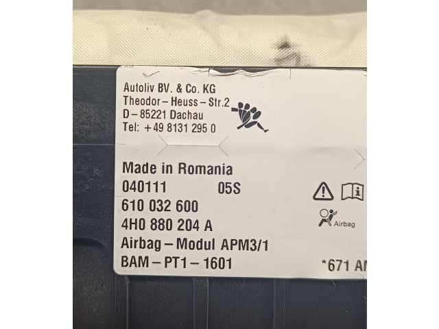 Подушка безопасности пассажира 4981312950, 4H0880204A   Audi A8 S8 D4 4H