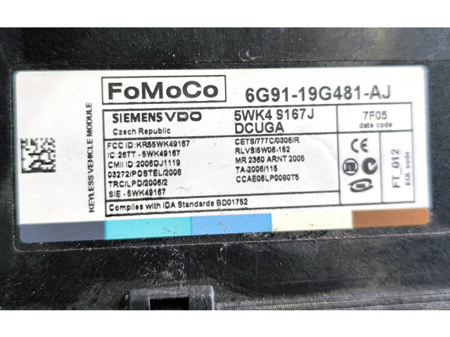 Блок управления 6G9119G481AJ, 5WK49167J   Volvo V70