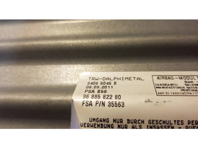 Подушка безопасности пассажира 9688582280 Citroen C4 I Picasso