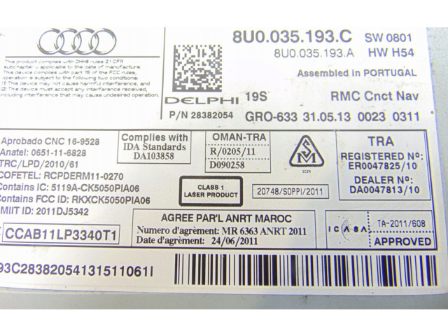 Блок управления климат-контролем 8U0035193C Audi Q3 8U