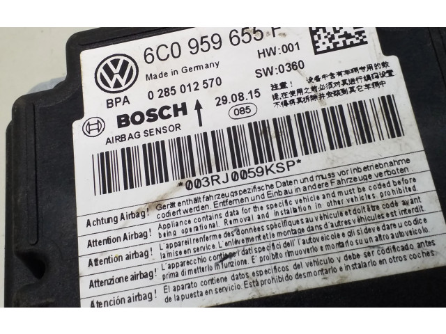 Блок подушек безопасности 6C0959655F, 0285012570 Skoda Fabia Mk3 (NJ)