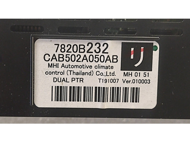 Блок управления климат-контролем 7820B232, T191007 Mitsubishi Outlander