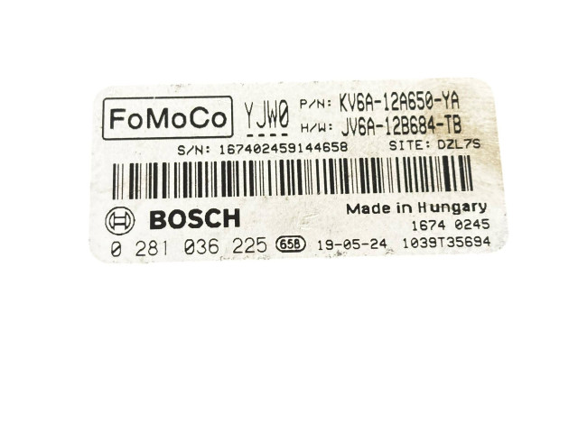 Блок управления двигателя KV6A12A650YA, 0281036225 Ford Transit - Tourneo Connect