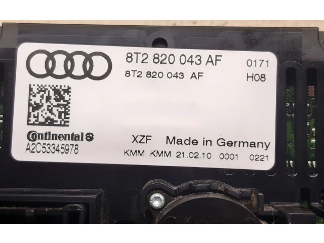 Блок управления климат-контролем 8T2820043AF, A2C53345978   Audi A5 8T 8F