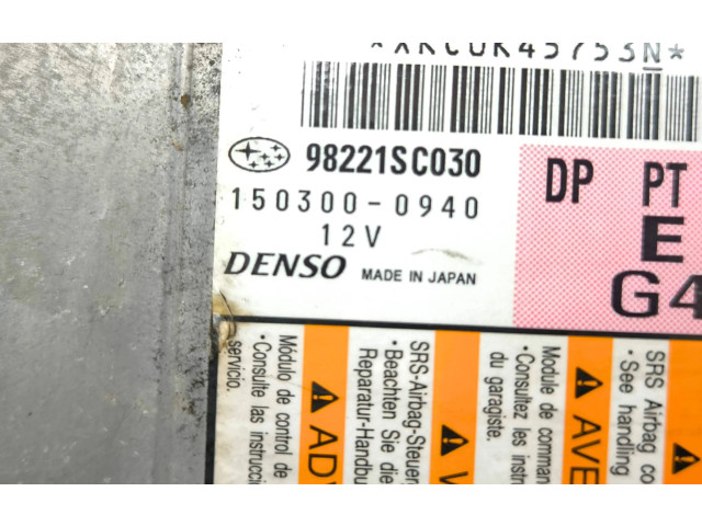 Блок управления надувных подушек 98221SC030, 1503000940 Subaru Forester SH