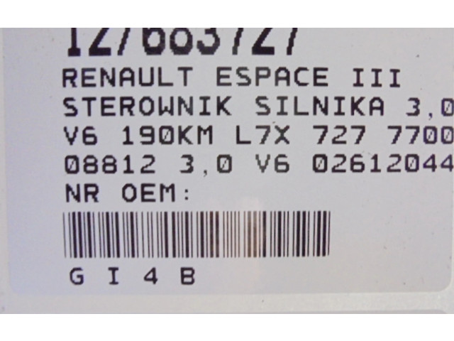 Řídící jednotka 7700108812, 7700108812 Renault Espace III 2001