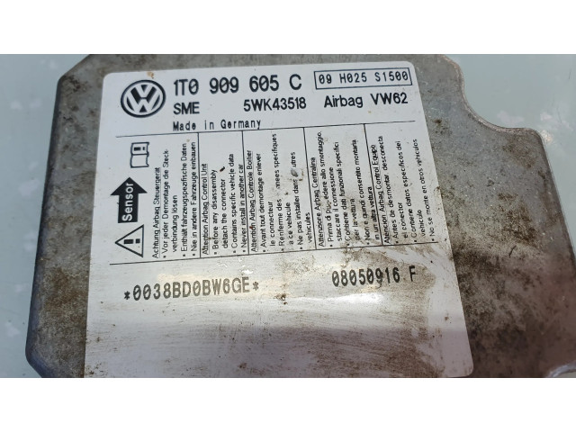 Блок подушек безопасности 1T0909605C, 0038BD0BW6GE Volkswagen Touran I
