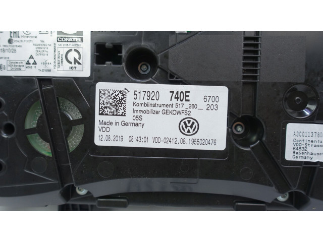 Панель приборов 517920740E, 18252KM Volkswagen Golf Sportsvan