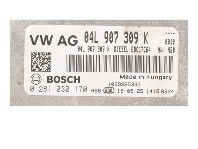 Блок управления двигателя 04L907309K Volkswagen Caddy