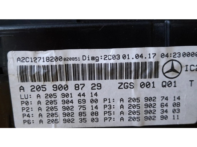 Přístrojová deska Mercedes-Benz C W205 2016 A2059008729