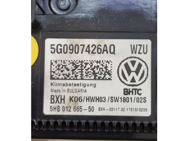 Блок управления климат-контролем 5G0907426AQ, 5HB01266550   Volkswagen Golf VII
