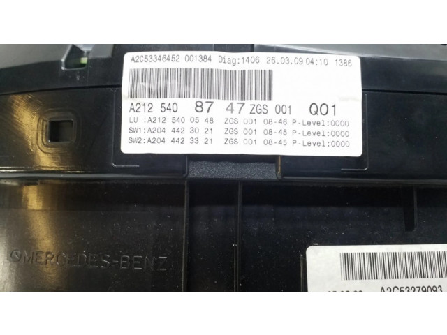 Панель приборов A2125408747, A2125400548   Mercedes-Benz E W212       