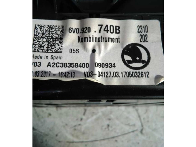 Панель приборов 6V0920740B Skoda Fabia Mk3 (NJ)