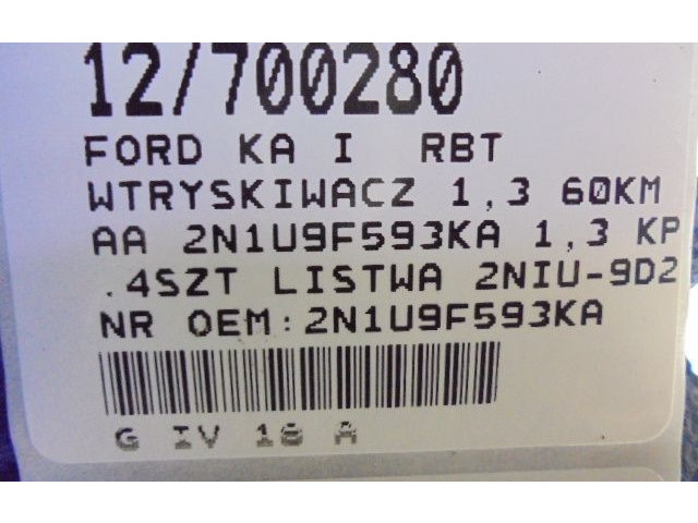 Vstřikovač 2N1U9F593KA, 2N1U9F593KA Ford Ka