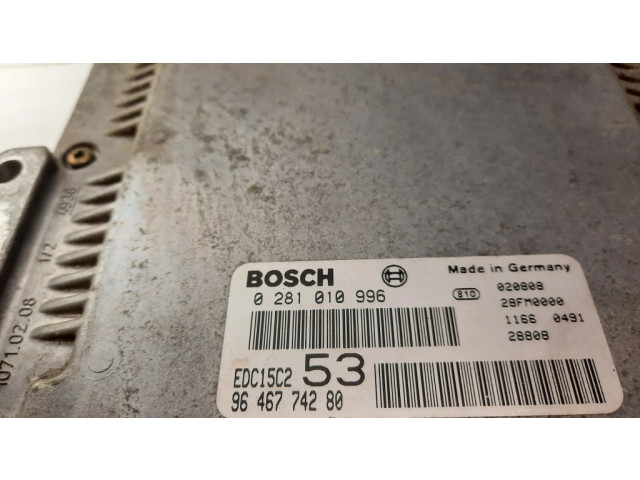 Блок управления двигателя 0281010996 Citroen Xsara Picasso