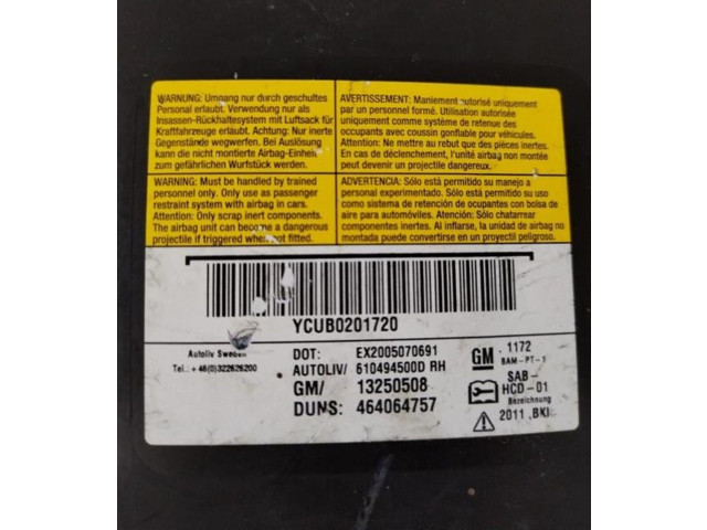 Надувная подушка для сиденья 13250508, 13250508   Opel Meriva B