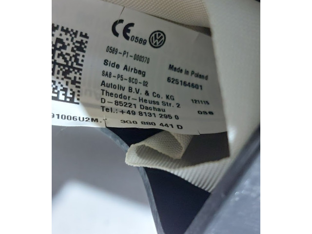 Подушка безопасности в сиденье 3G0880441D, 3G0880441D   Volkswagen PASSAT B8 USA